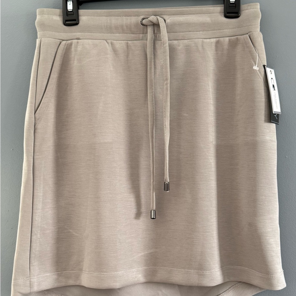Cable & Gauge Sport Beige High-Low A-Line Skirt